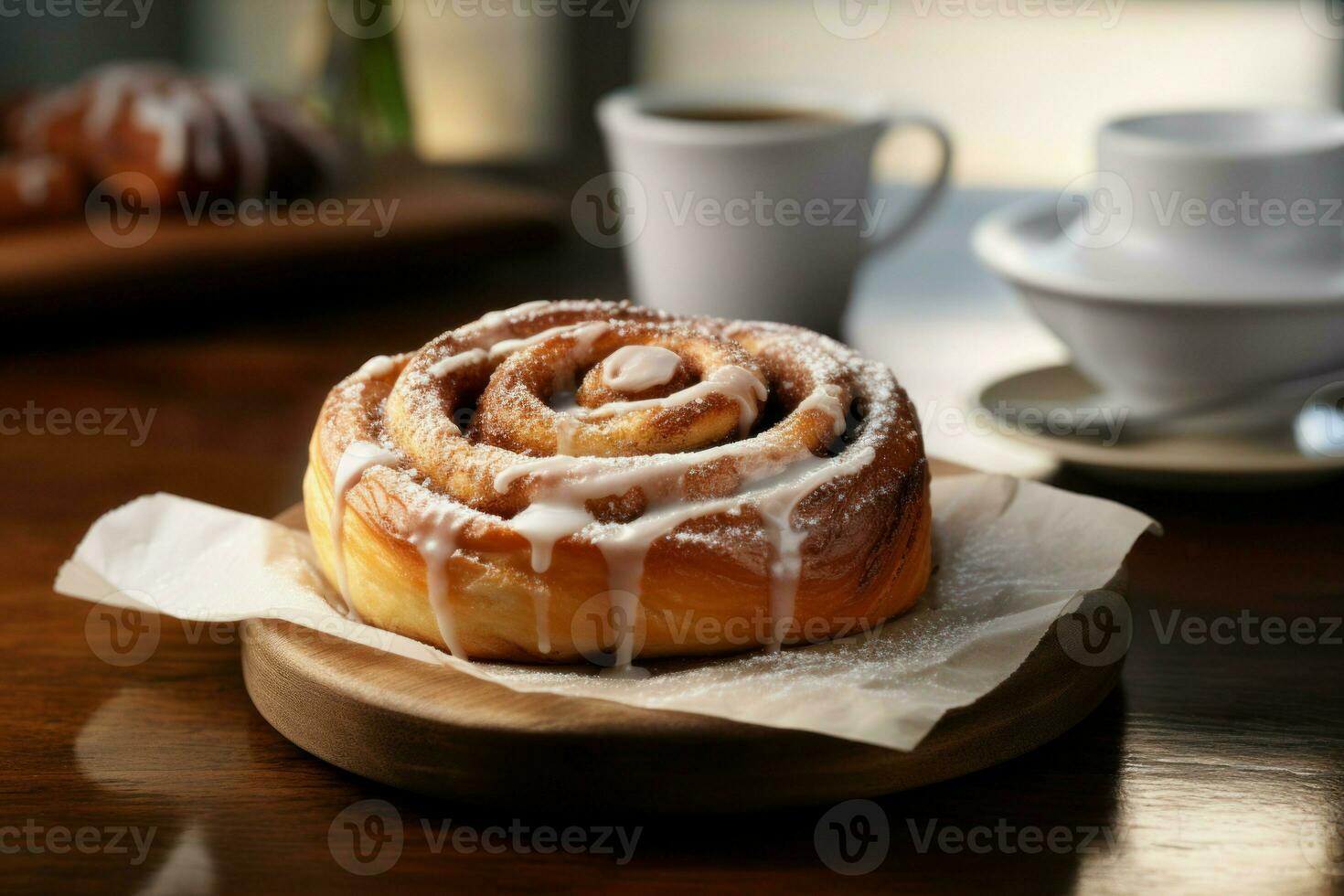 Cinnamon roll dessert. Generate Ai photo