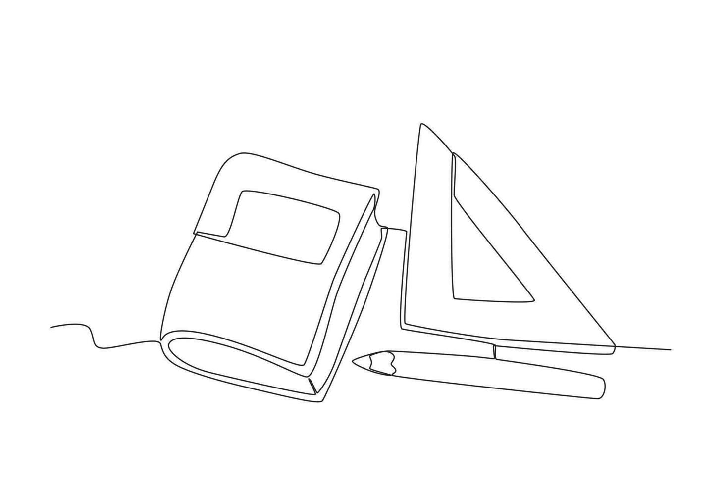 A book, a triangular roller, and a textbook vector