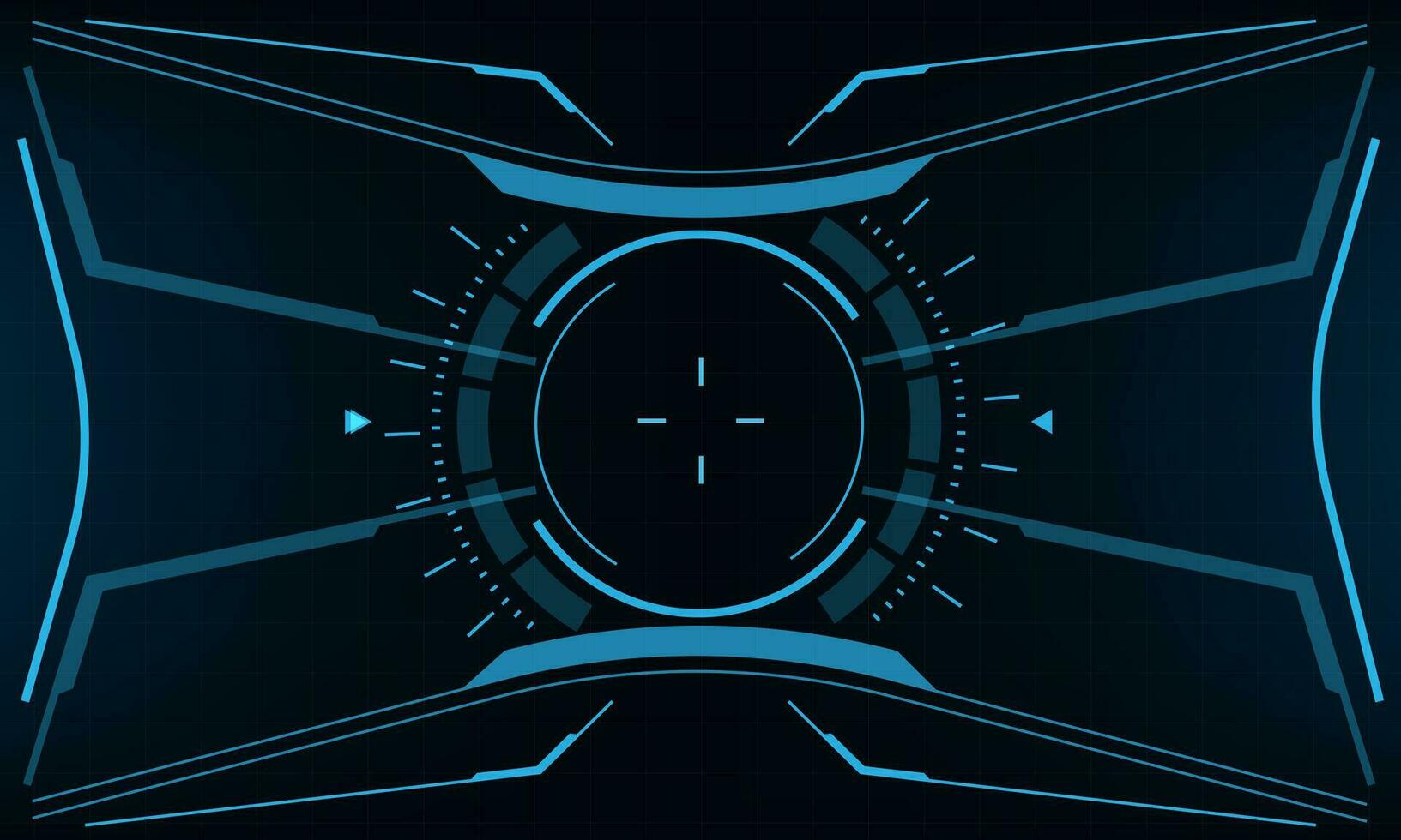 HUD sci-fi interface screen view blue geometric design virtual reality futuristic technology creative display vector