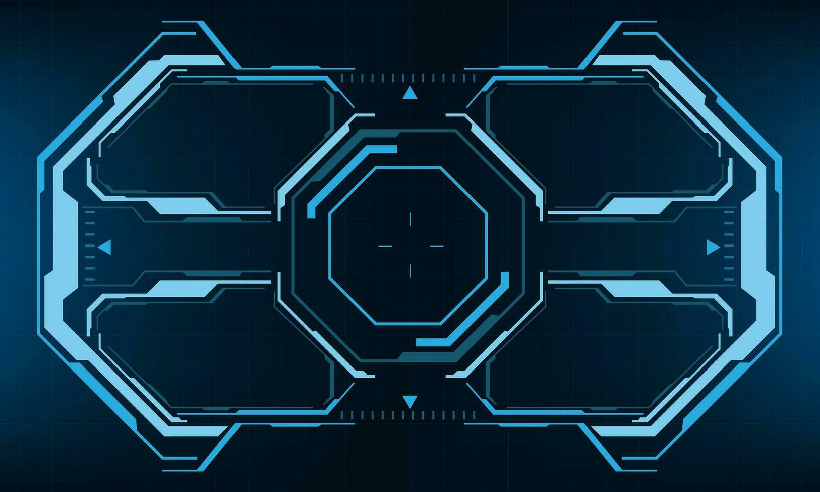 HUD sci-fi interface screen view blue geometric design virtual reality futuristic technology creative display vector