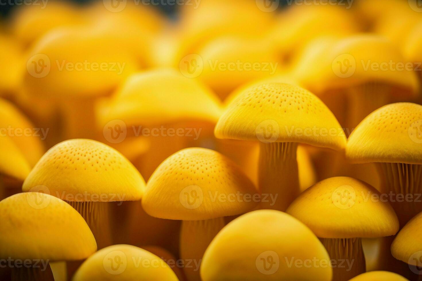 Yellow macro mushroom. Generate Ai photo