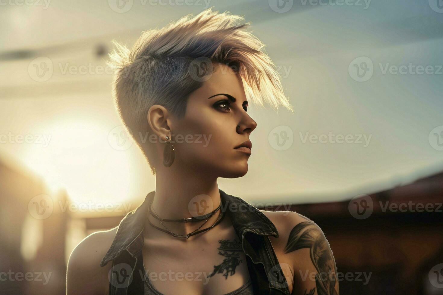 Punk rock chick. Generate AI photo