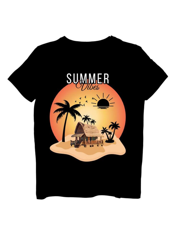 Summer vibes Outdoor T Shirt Design vector