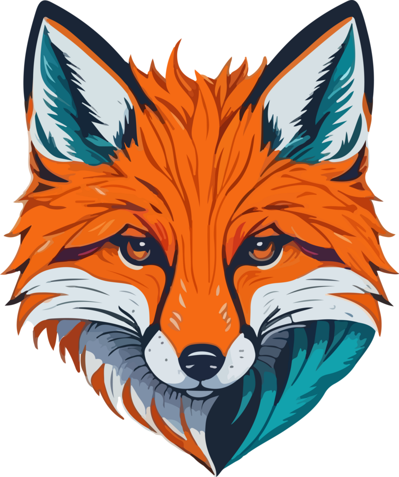 Colorful Fox Logo Clip Art with AI Generative png
