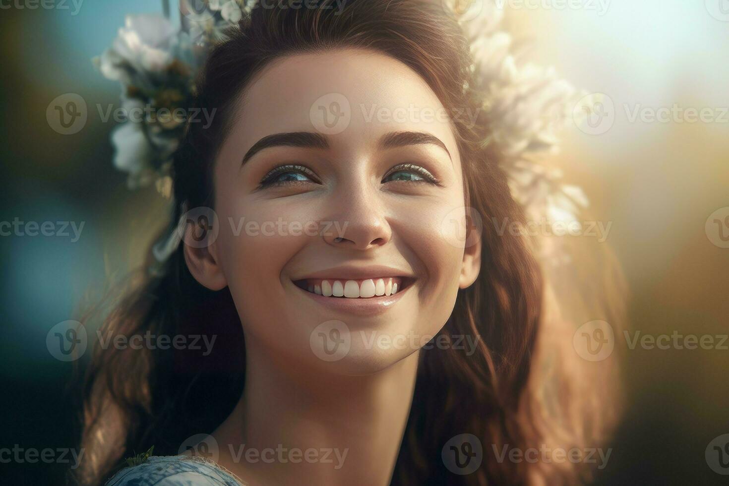 Happy woman. Generate Ai photo