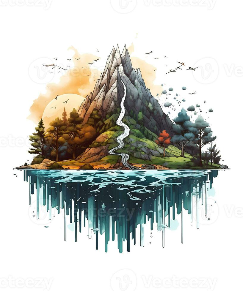 Mountain Tshirt Design Background photo