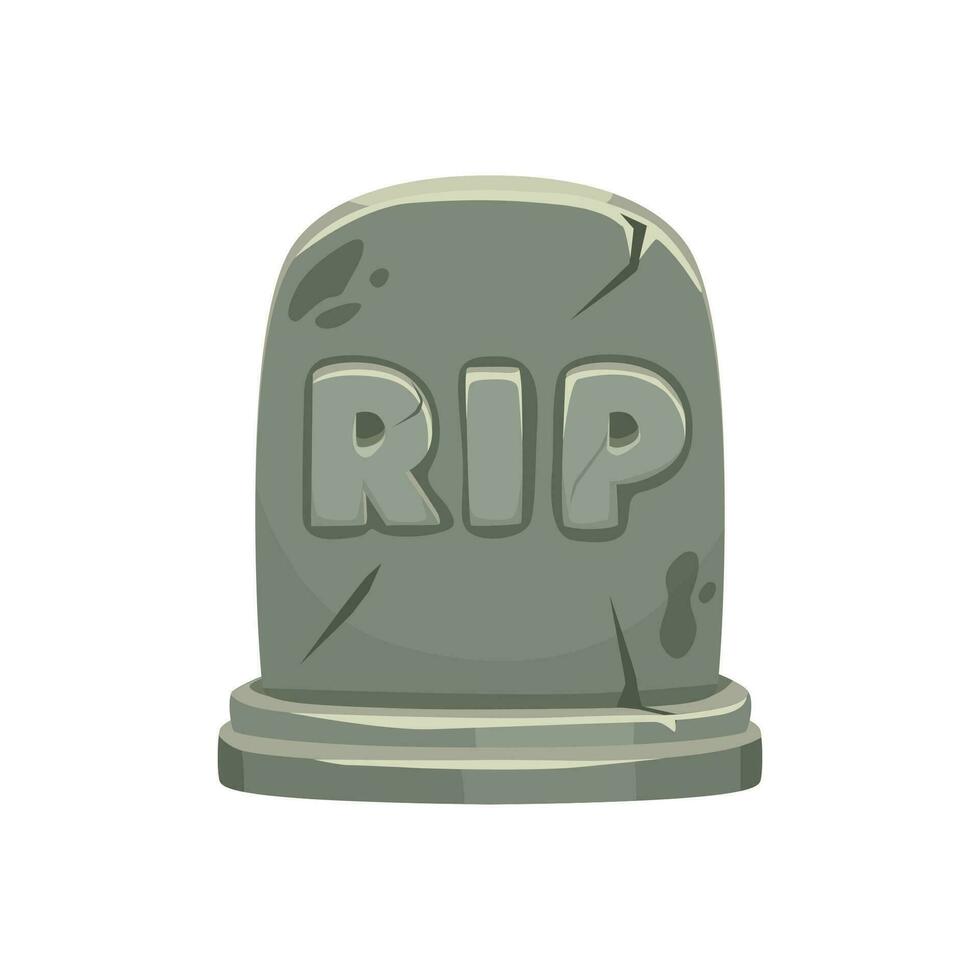 Cartoon Halloween emoji, isolated vector tombstone