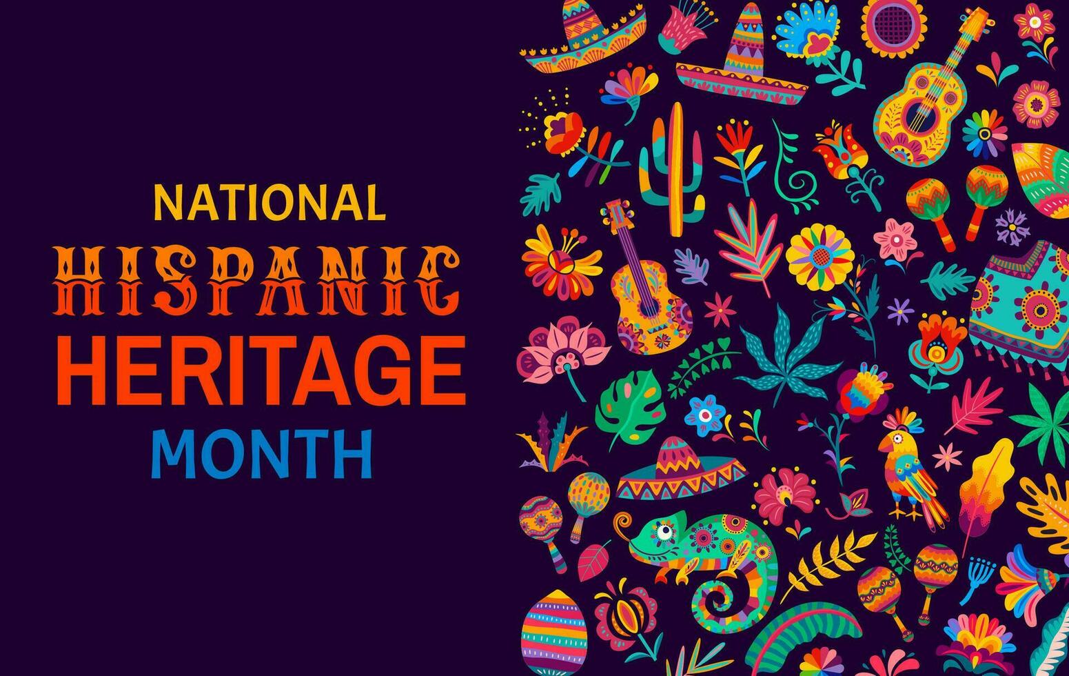 National Hispanic Heritage Month background vector