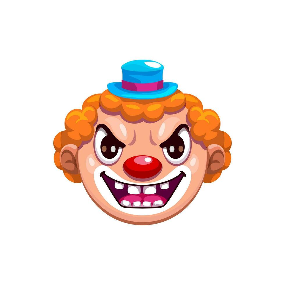 Cartoon Halloween clown spooky emoji character vector