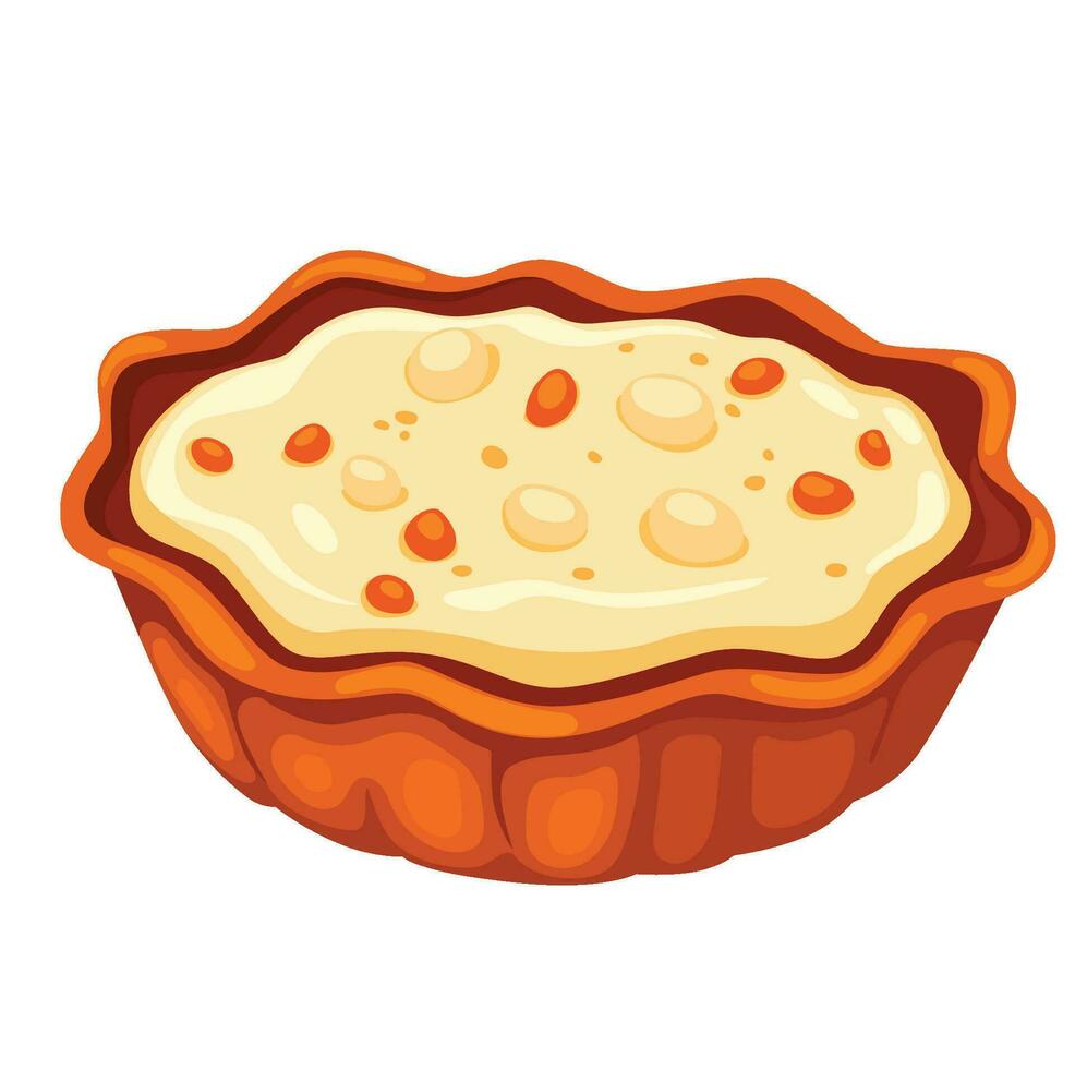 Delicious pumpkin pie with cream vector