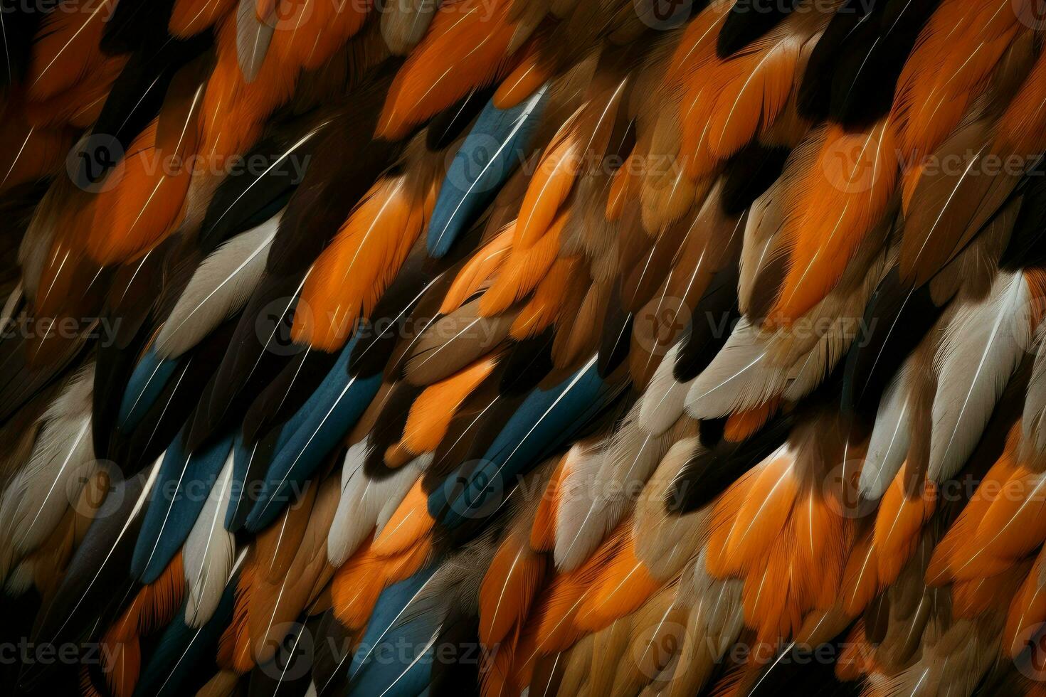 Duck feathers colorful. Generate Ai photo