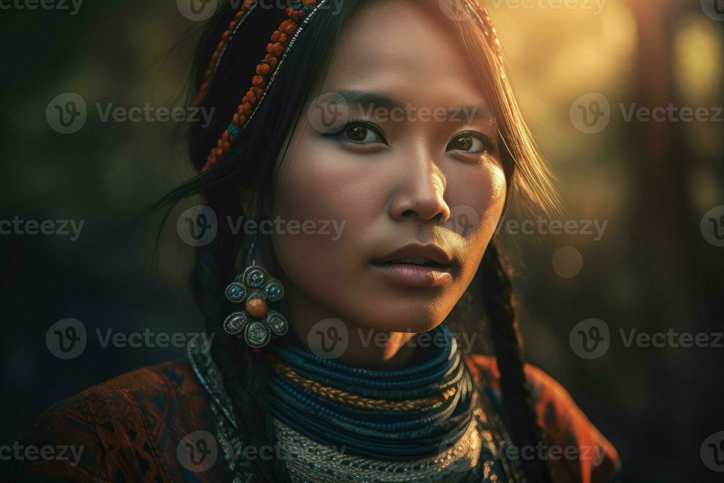 Tribe woman. Generate Ai photo