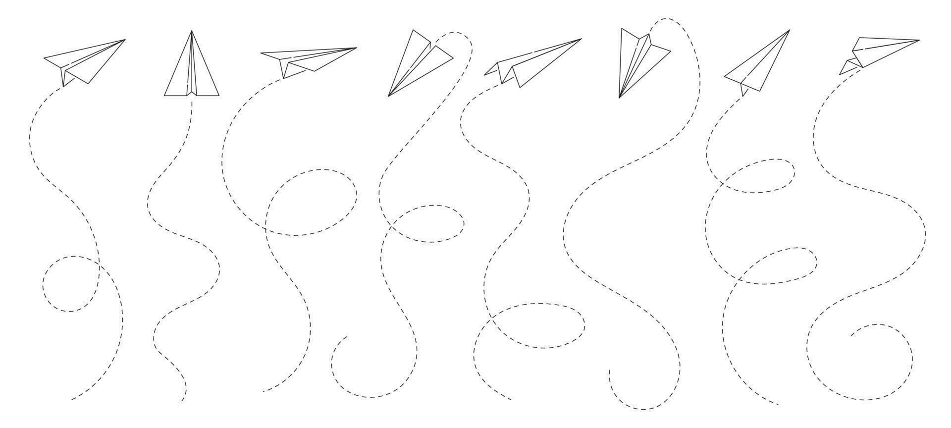 Paper aeroplane lines, freedom and idea concept vector