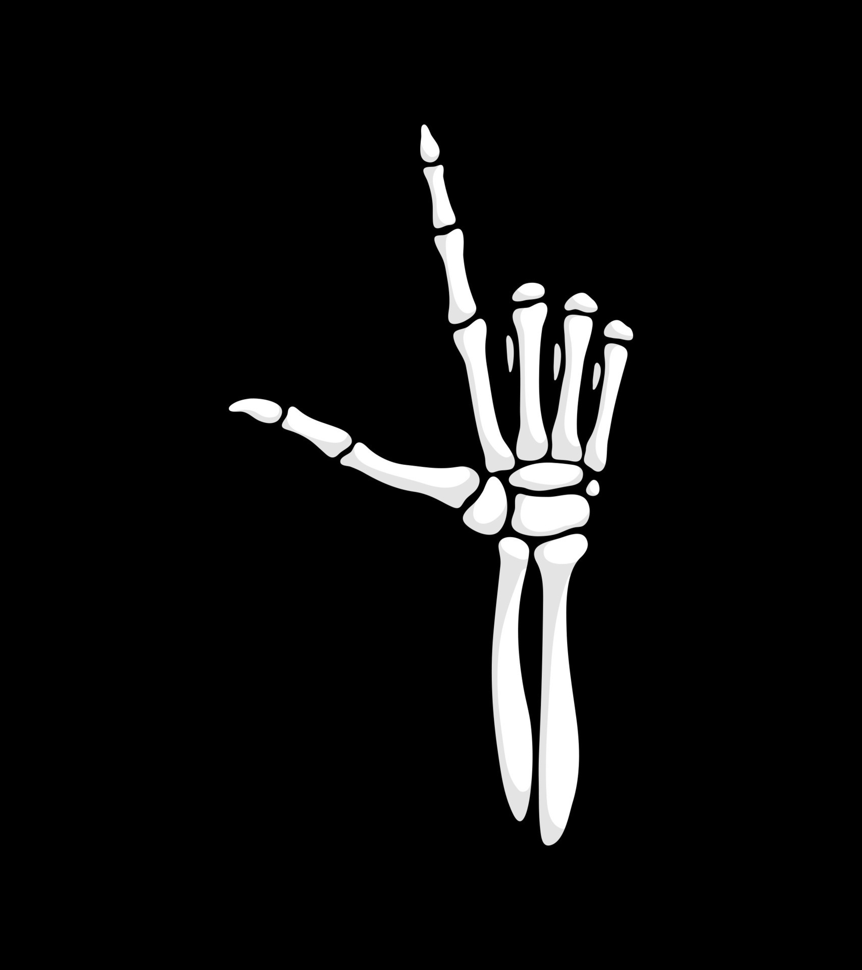 Skeleton hand making pointing up gesture, vector 28637304 Vector Art at ...