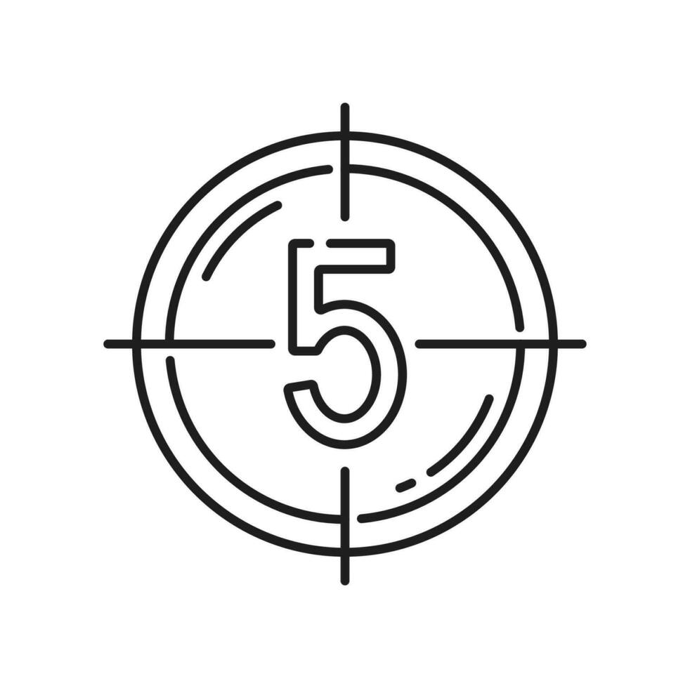 Shutter speed movie, video production timer icon vector