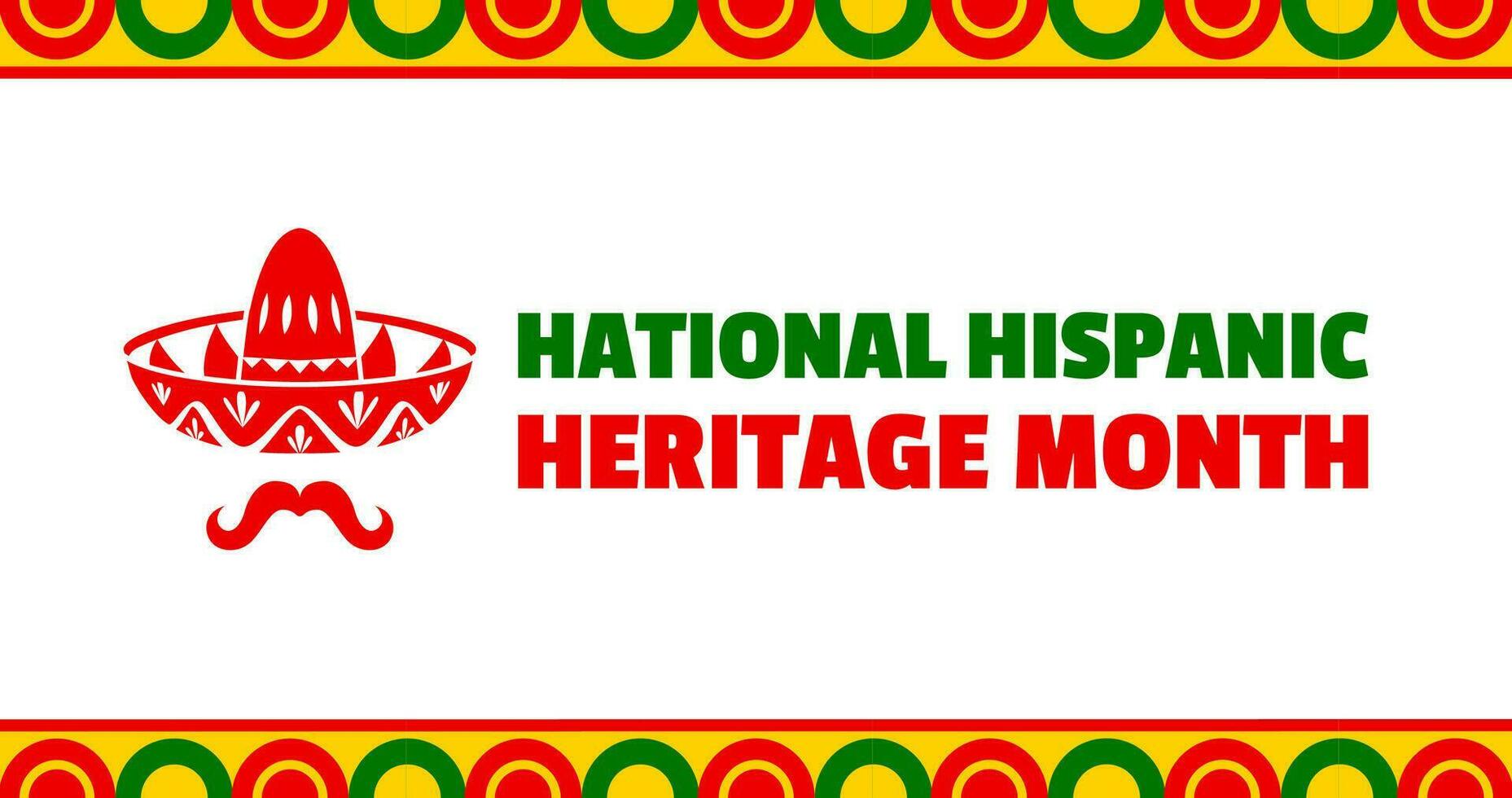 Sombrero and mustaches on Hispanic Heritage banner vector