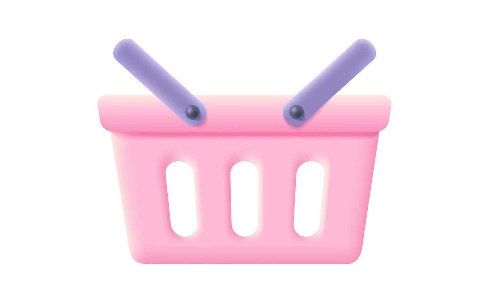 vector rosado compras cesta en realista 3d estilo. vector ilustración de rosado compras cesta en aislado antecedentes.