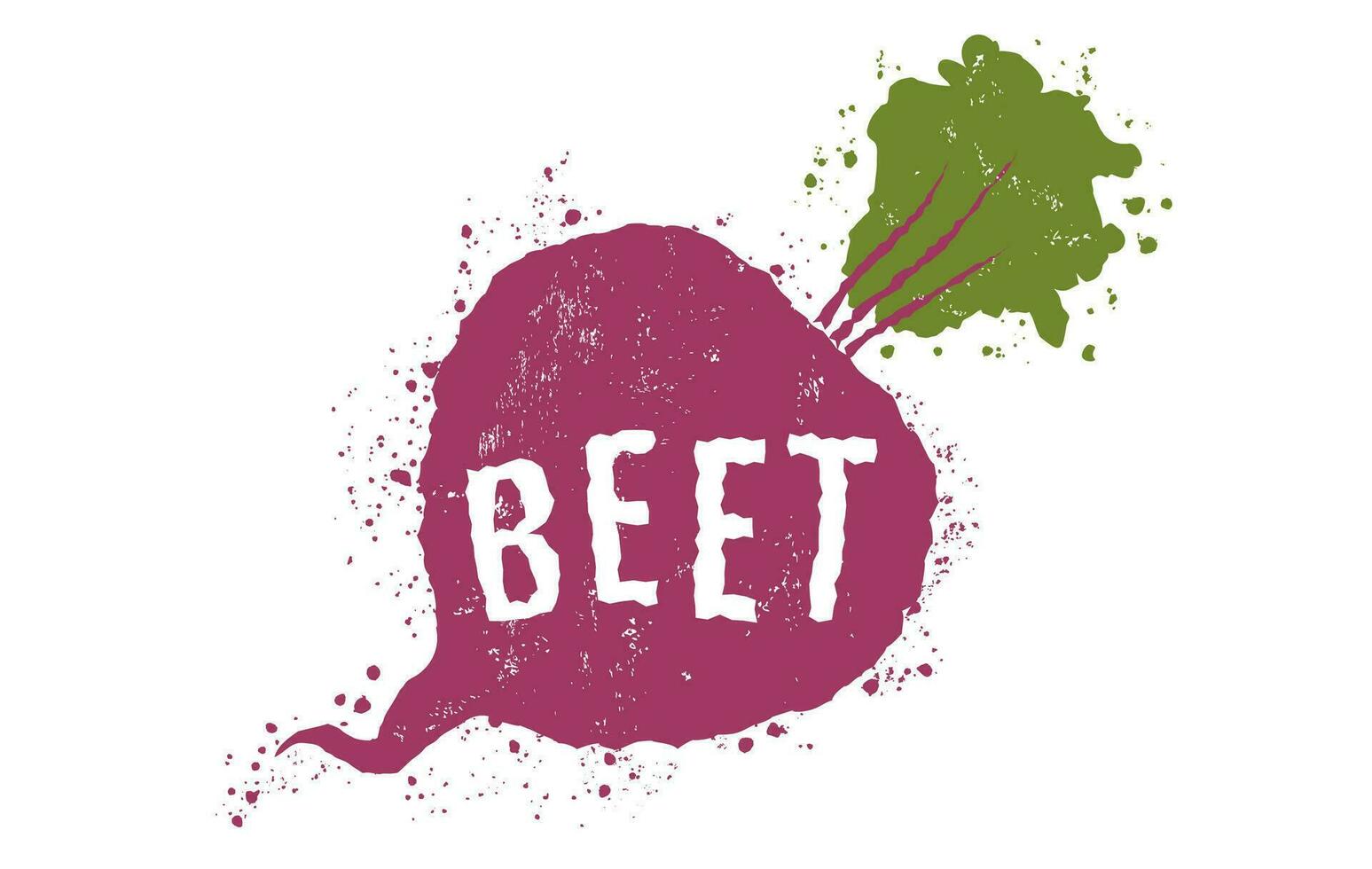 Vintage vector illustration of beet. Vector illustration of beet in grunge style. Retro emblem.