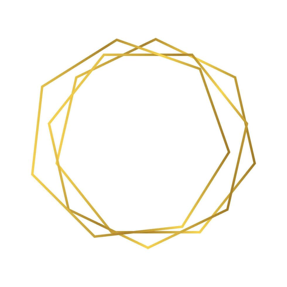 Gold geometric polygonal frame vector