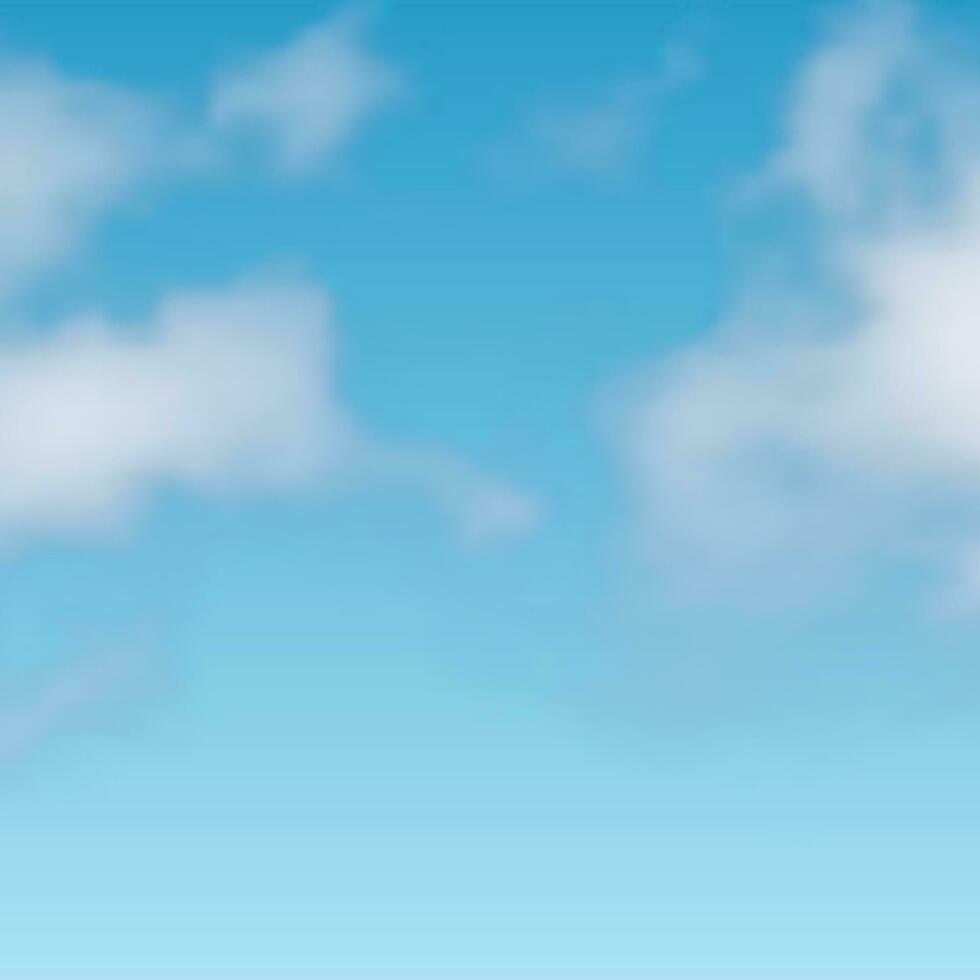 Natural background with cloud on blue sky. Realistic cloud on blue backdrop. Vector illustration