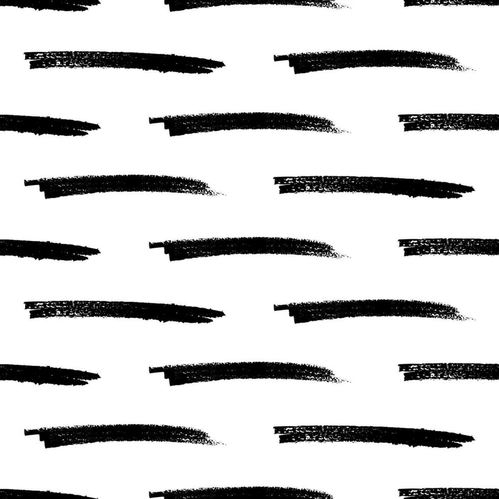 Seamless pattern with black marker brushstrokes vector