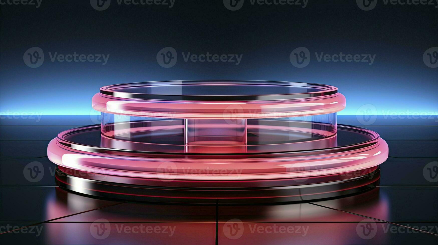 neon podium in bright psychedelic colors with backlighting. in y2k style. AI Generated photo