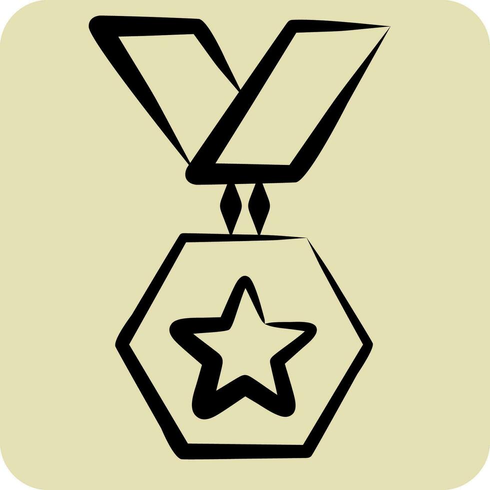 Icon Badge 3. related to Award symbol. hand drawn style. simple design editable. simple illustration vector