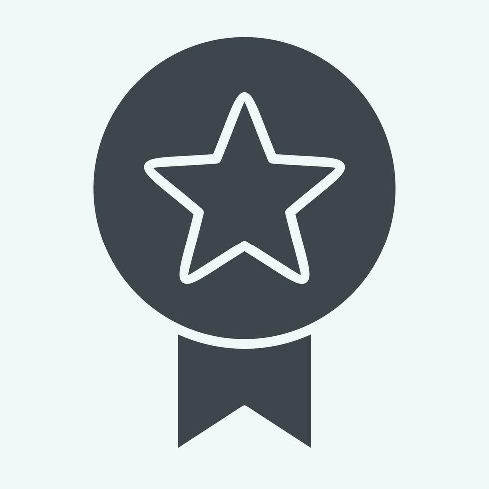 Icon Badge. related to Award symbol. glyph style. simple design editable. simple illustration vector