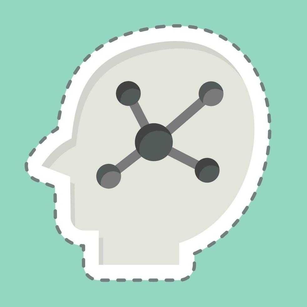 Sticker line cut Mind Mapping. related to Business Analysis symbol. simple design editable. simple illustration vector