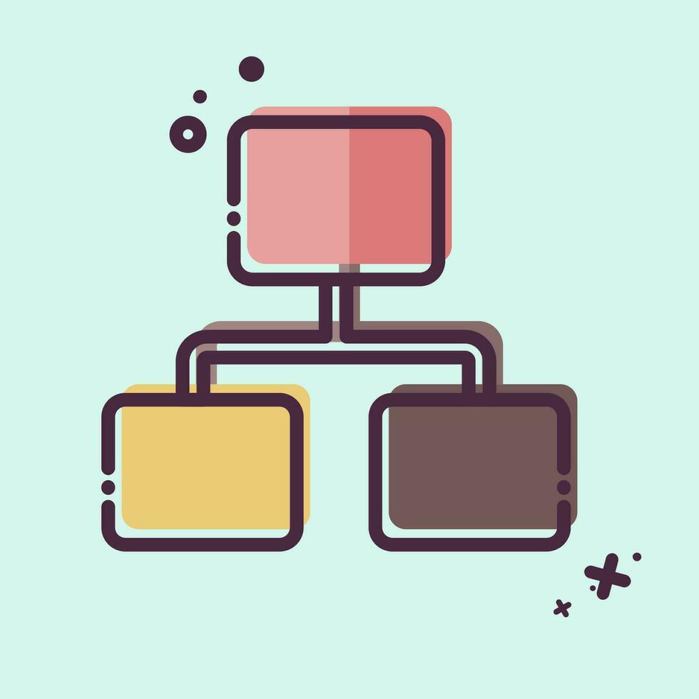 Icon Flow Chart. related to Business Analysis symbol. MBE style simple design editable. simple illustration vector