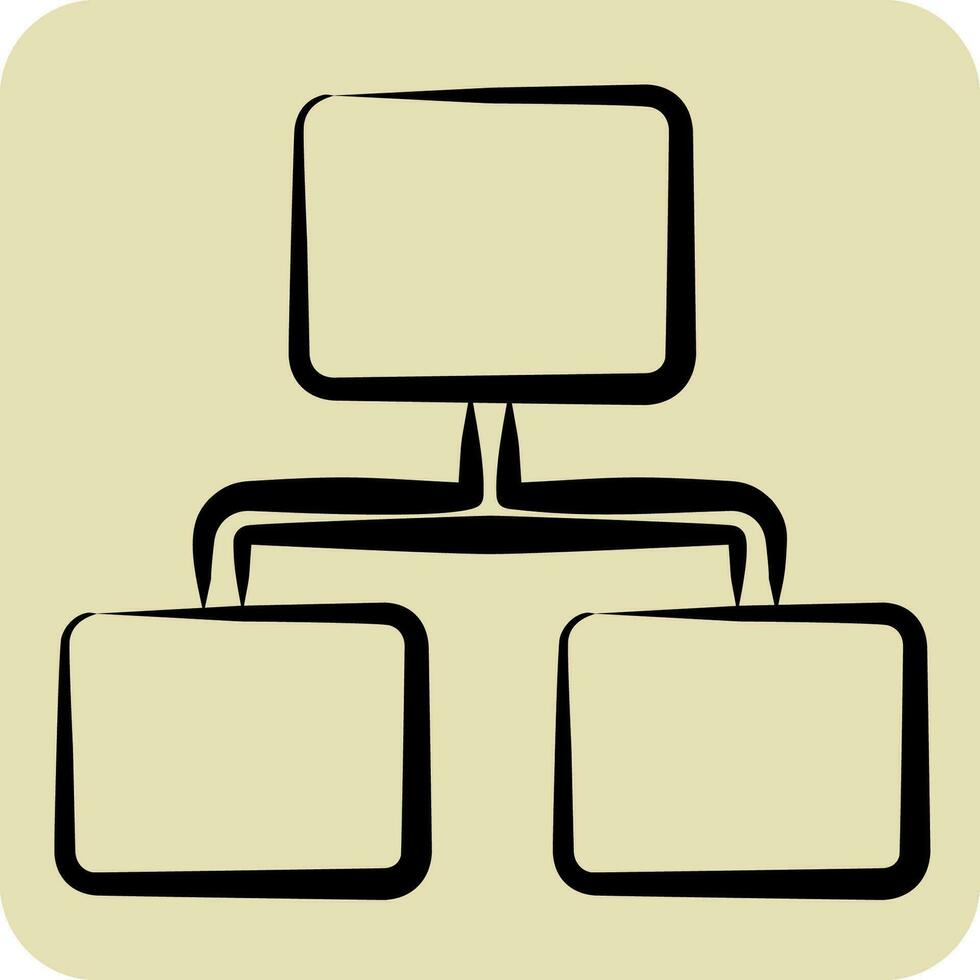 Icon Flow Chart. related to Business Analysis symbol. hand drawn style simple design editable. simple illustration vector