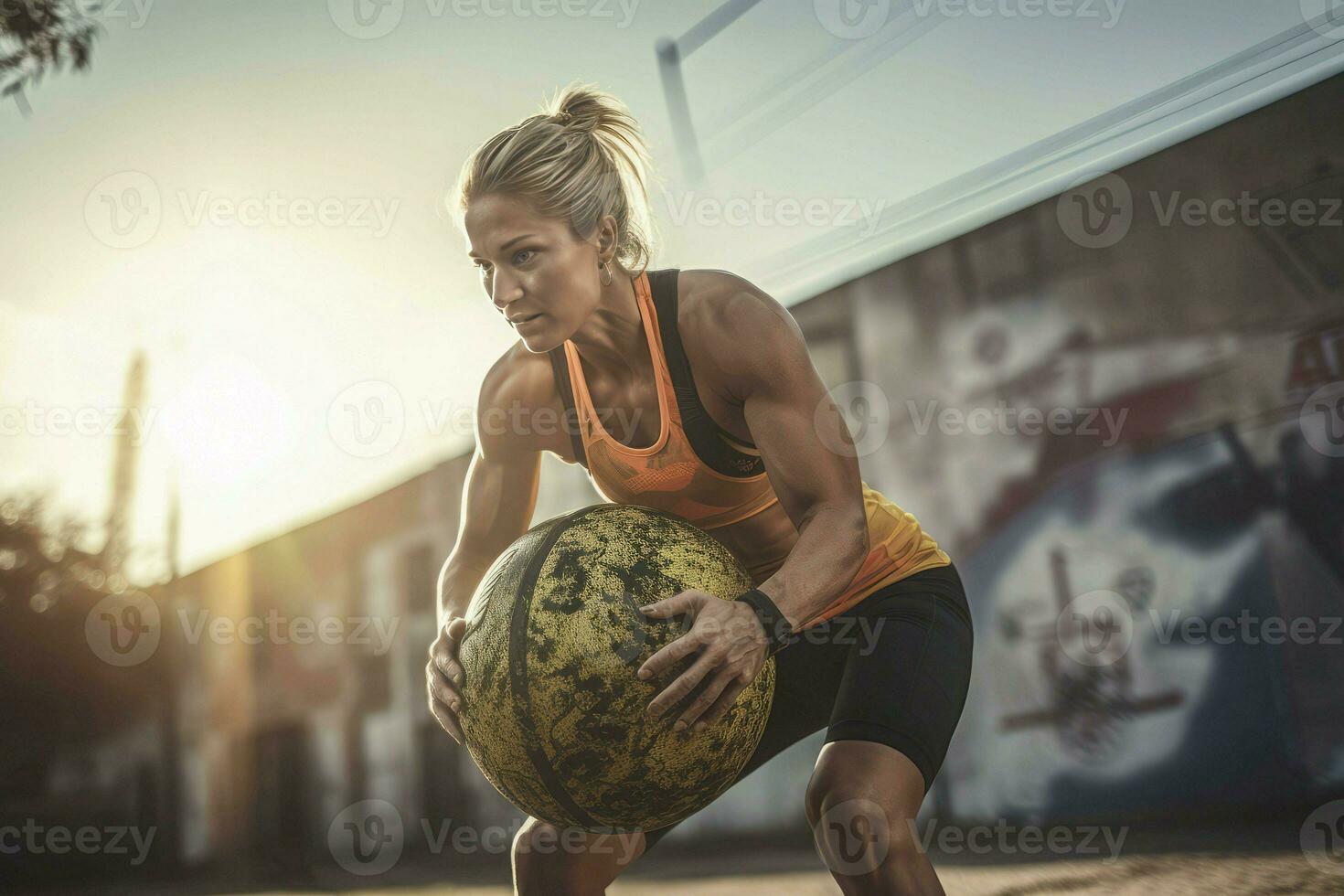 Strong female crossfit. Generate Ai photo