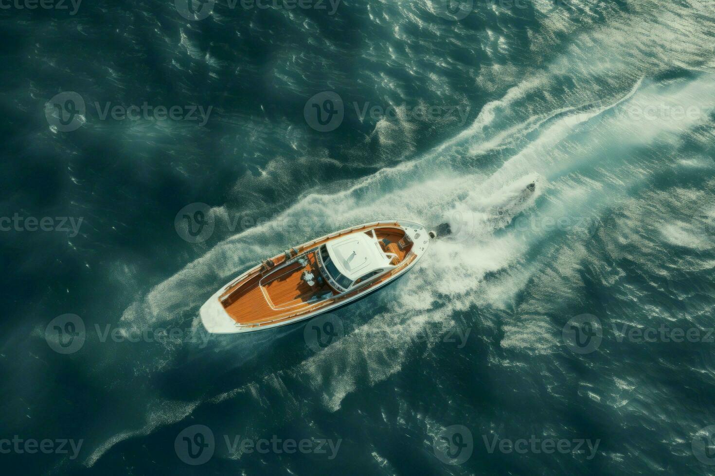 olas paseo en barco parte superior ver limpiar antecedentes. generar ai foto