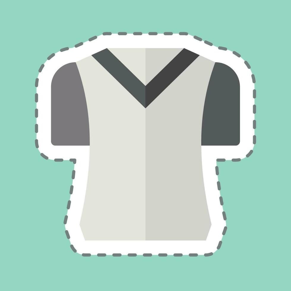 Sticker line cut T Shirts. related to Camping symbol. simple design editable. simple illustration vector