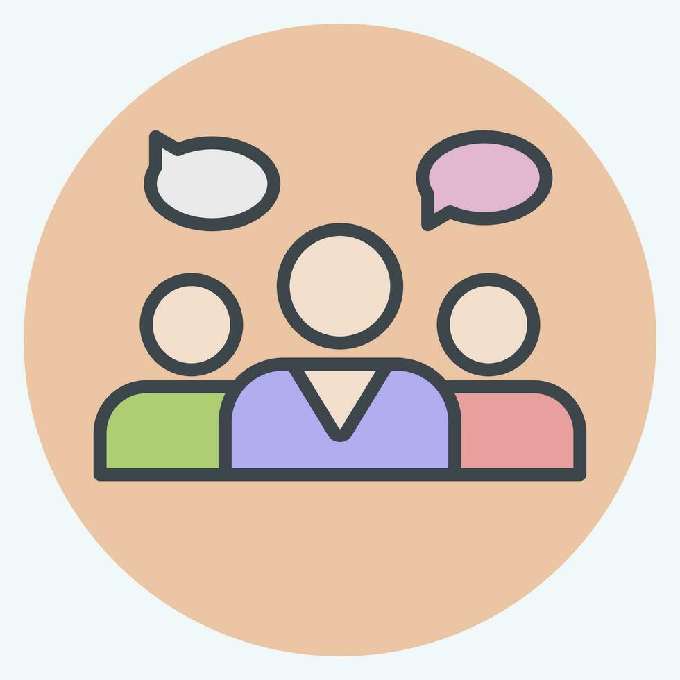 Icon Focus Group. related to Business Analysis symbol. color mate style simple design editable. simple illustration vector