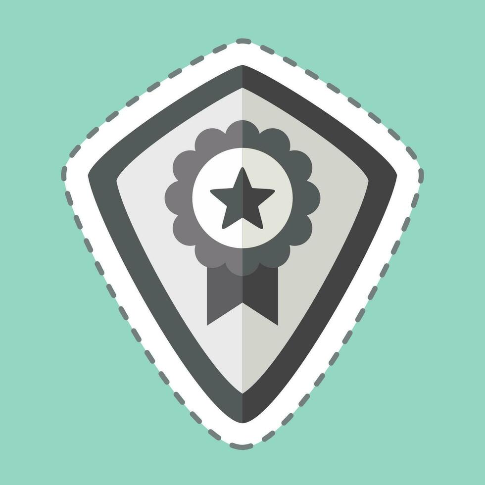 Sticker line cut Award 9. related to Award symbol. simple design editable. simple illustration vector