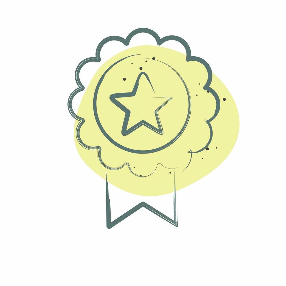 Icon Badge 2. related to Award symbol. Color Spot Style. simple design editable. simple illustration vector