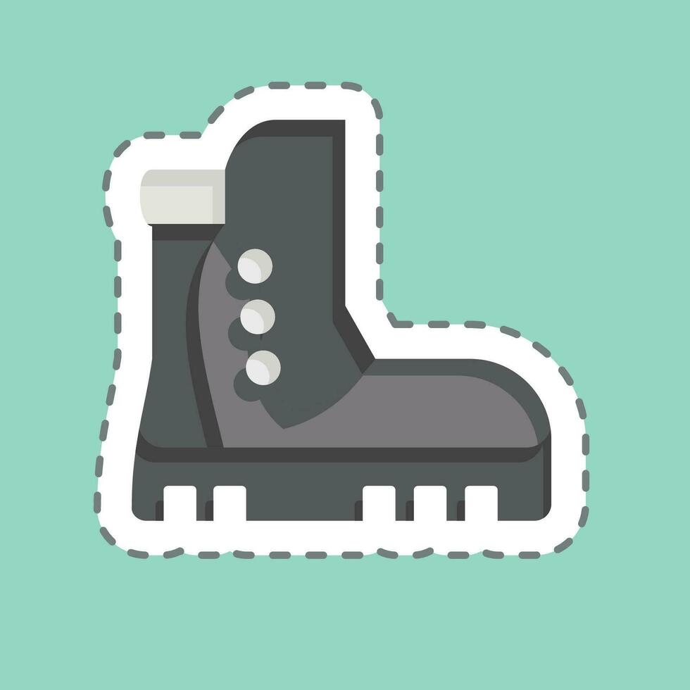 Sticker line cut Boots. related to Camping symbol. simple design editable. simple illustration vector