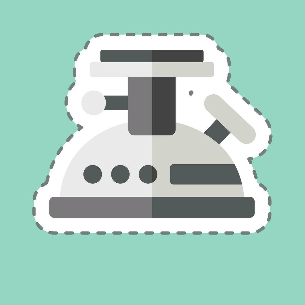 Sticker line cut Stove and. related to Camping symbol. simple design editable. simple illustration vector