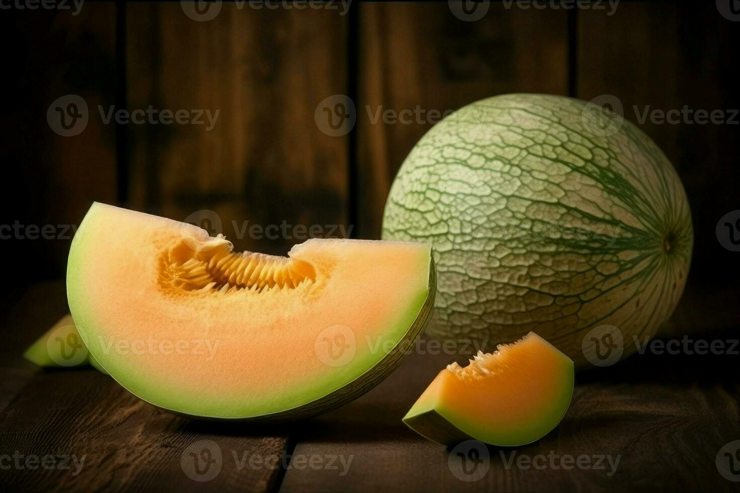 Juicy melon fruit. Generate Ai photo