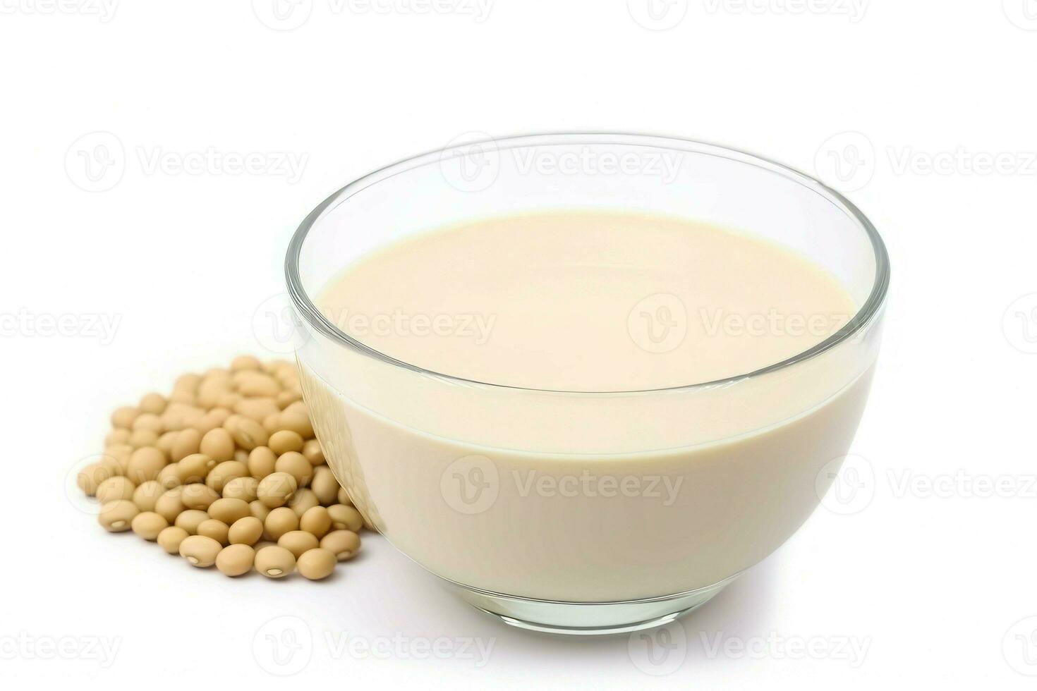 Glass soy milk drink. Generate Ai photo