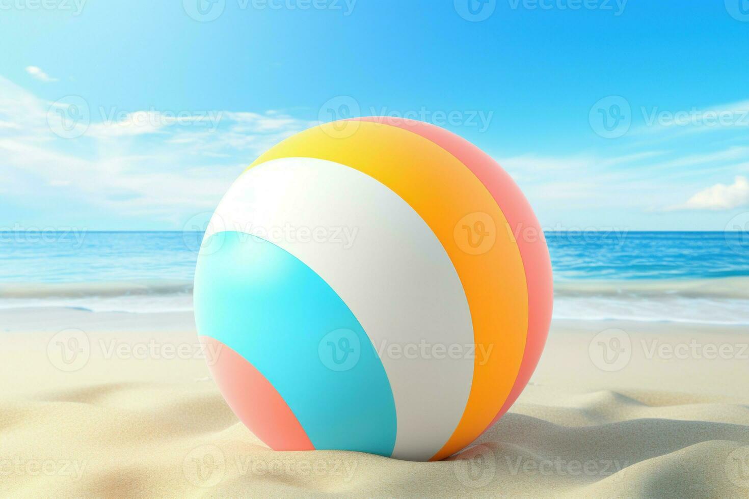 Colorful Beach ball background. Generate Ai 28638620 Stock Photo at