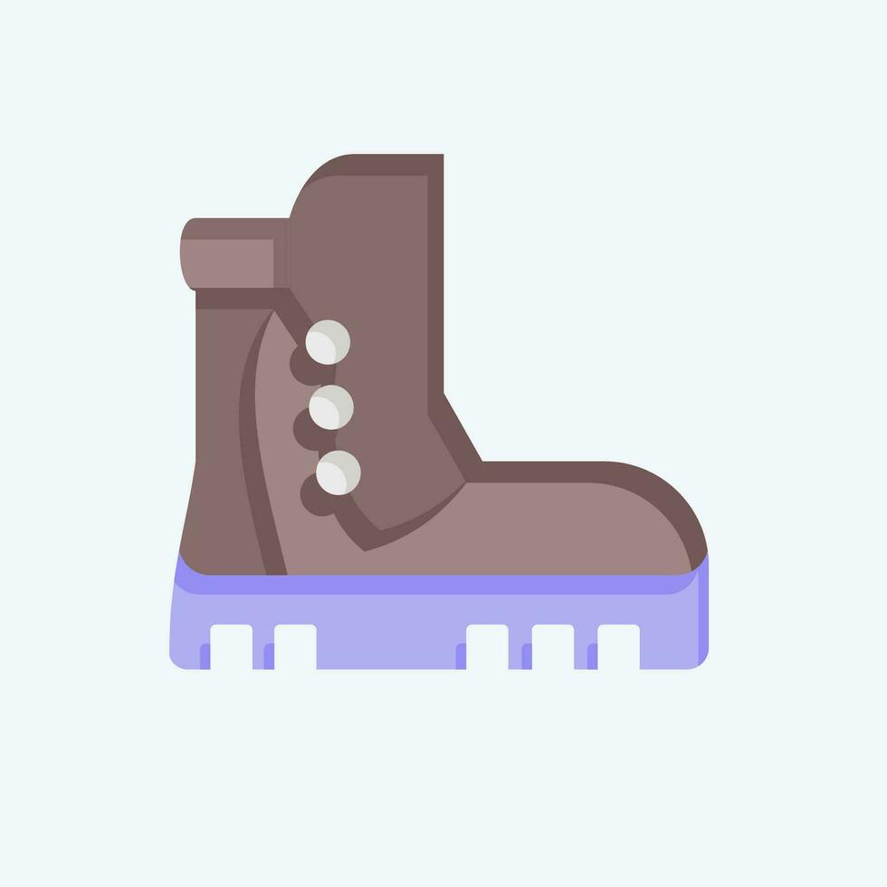 Icon Boots. related to Camping symbol. flat style. simple design editable. simple illustration vector