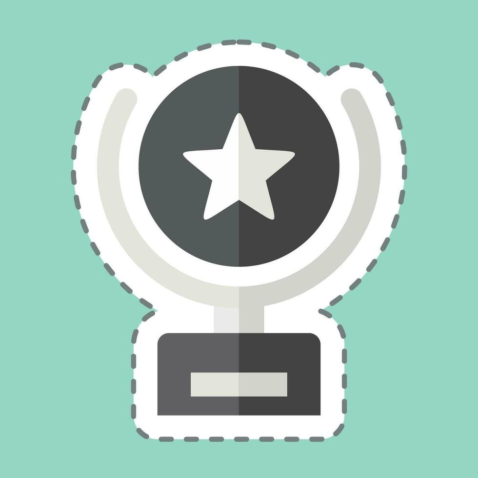 Sticker line cut Trophy. related to Award symbol. simple design editable. simple illustration vector