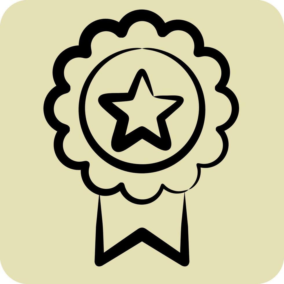 Icon Badge 2. related to Award symbol. hand drawn style. simple design editable. simple illustration vector