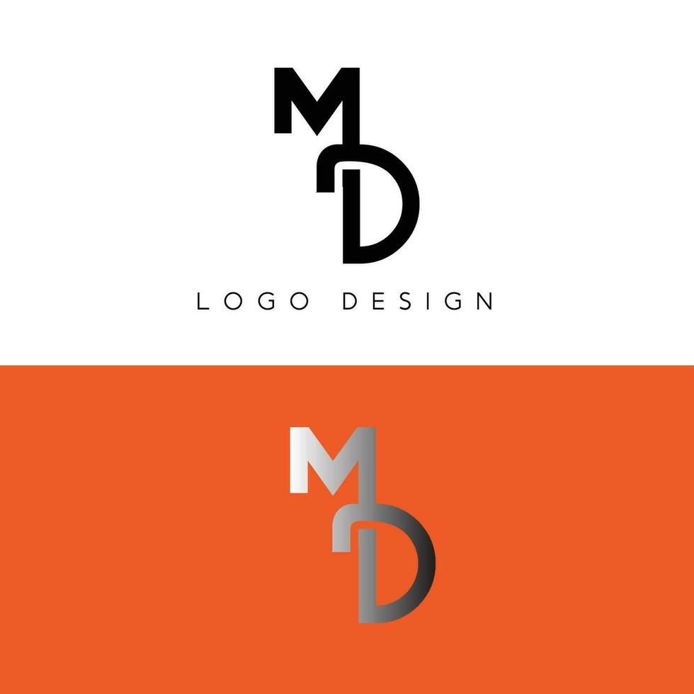 MD initial letter logo vector