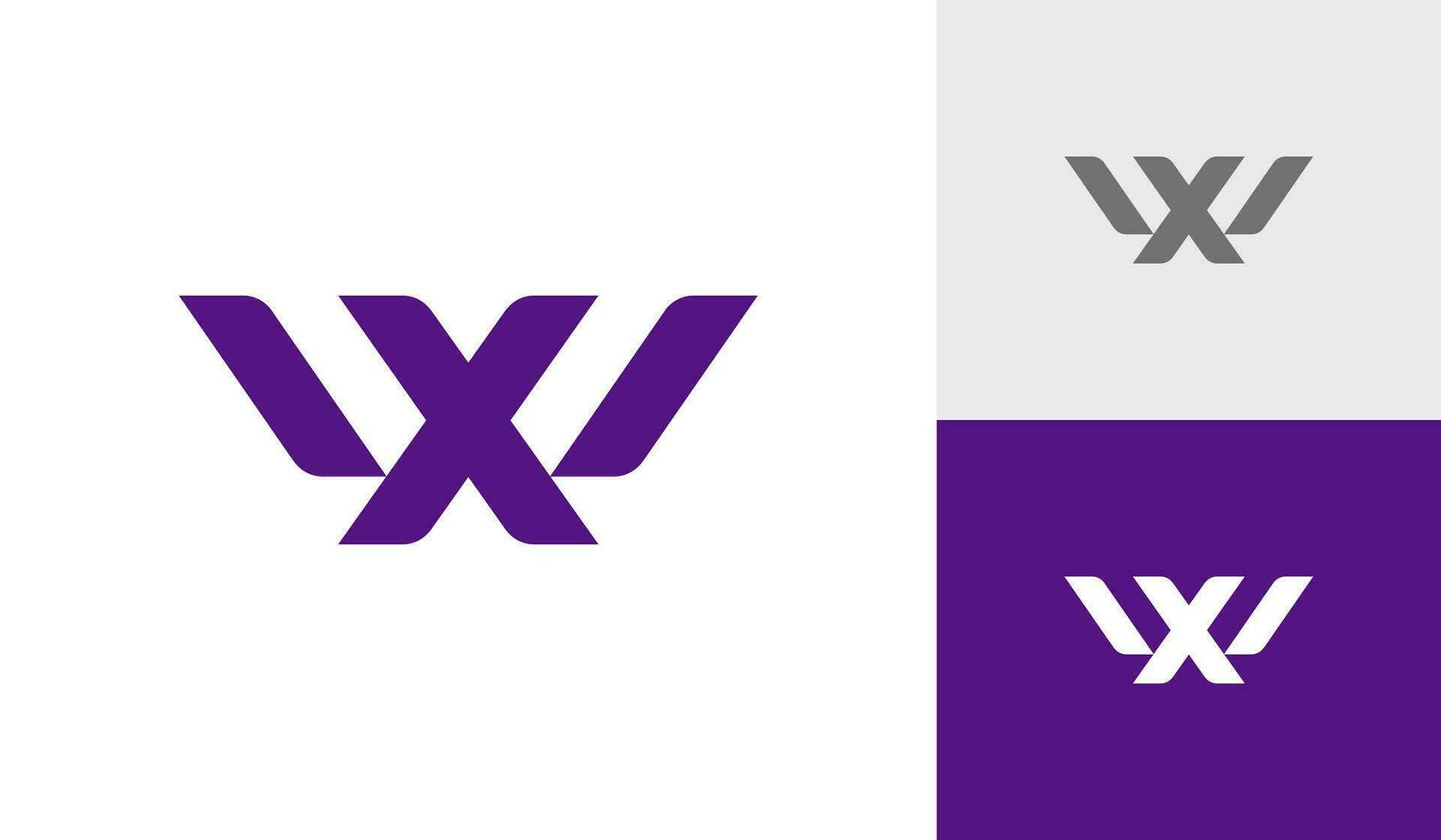 Letter XW or WX initial monogram logo design vector