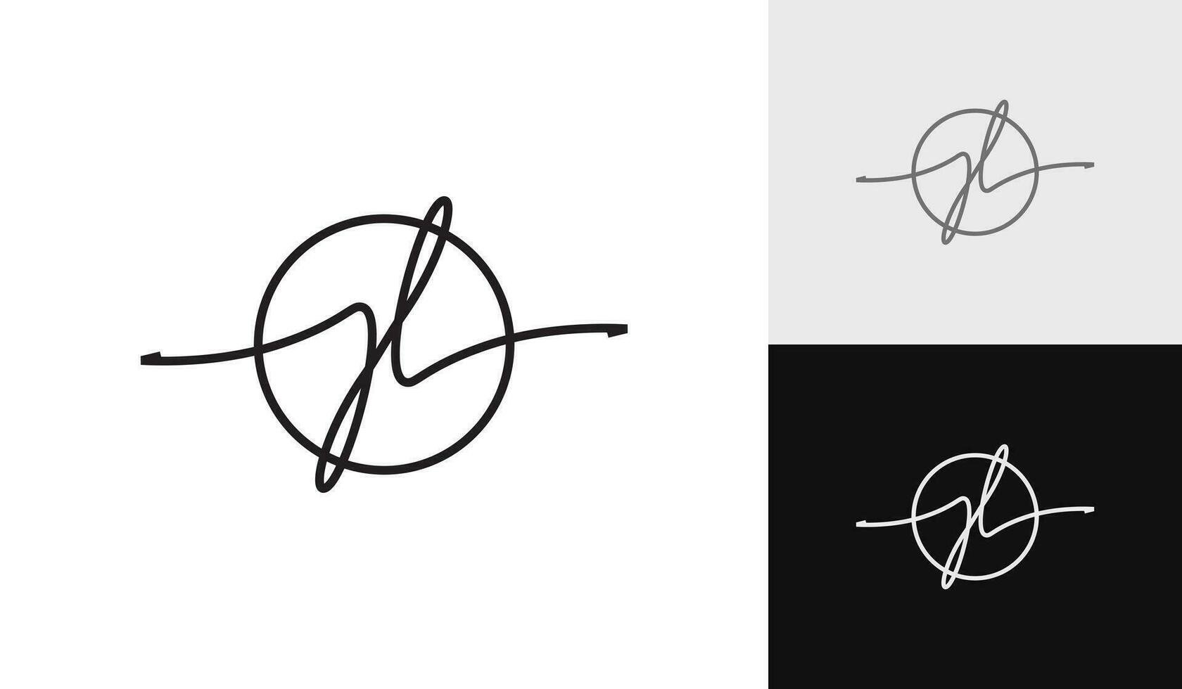 Handwritting letter JL logo design vector