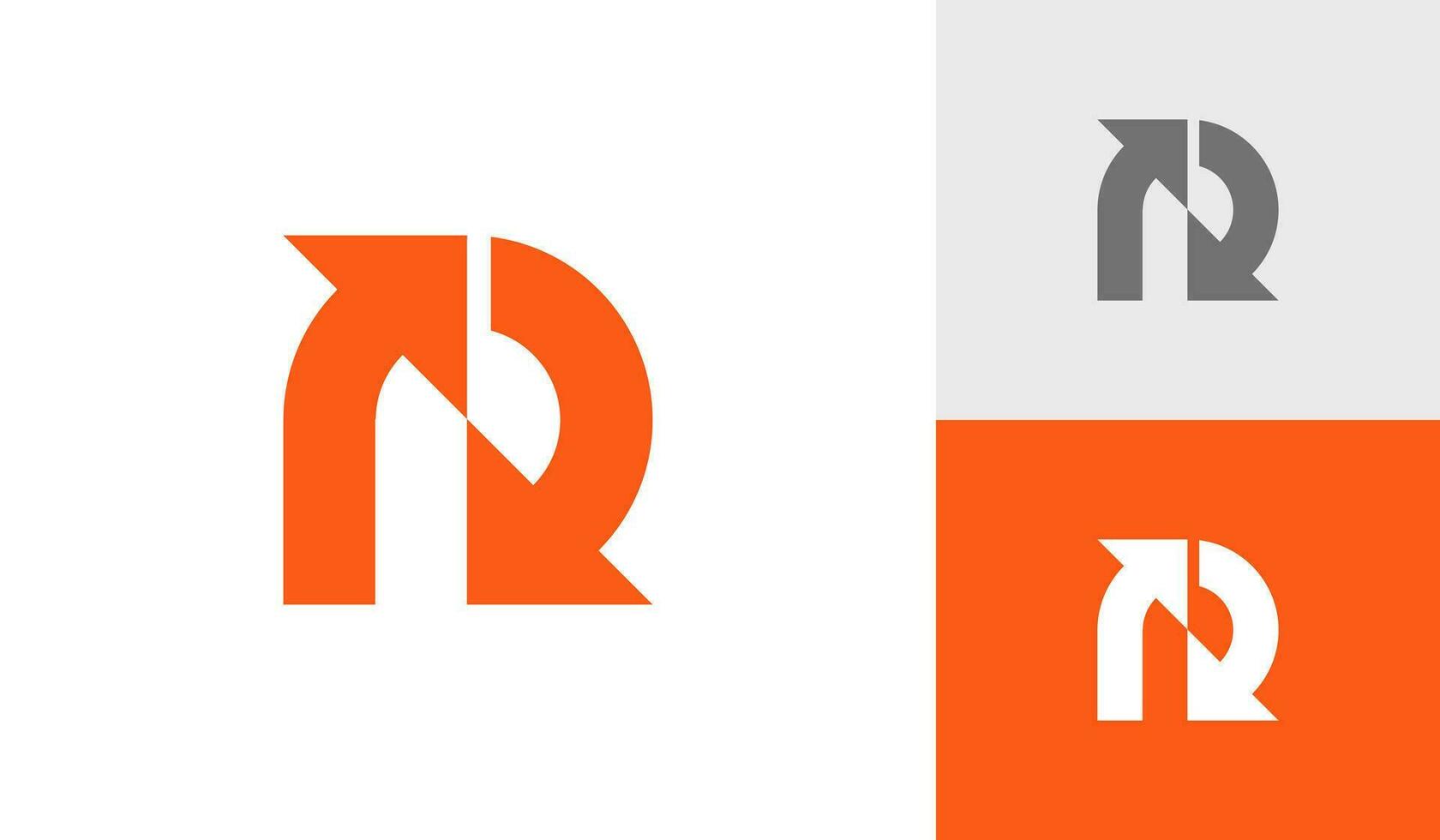 Retry or recycle icon letter R logo design vector