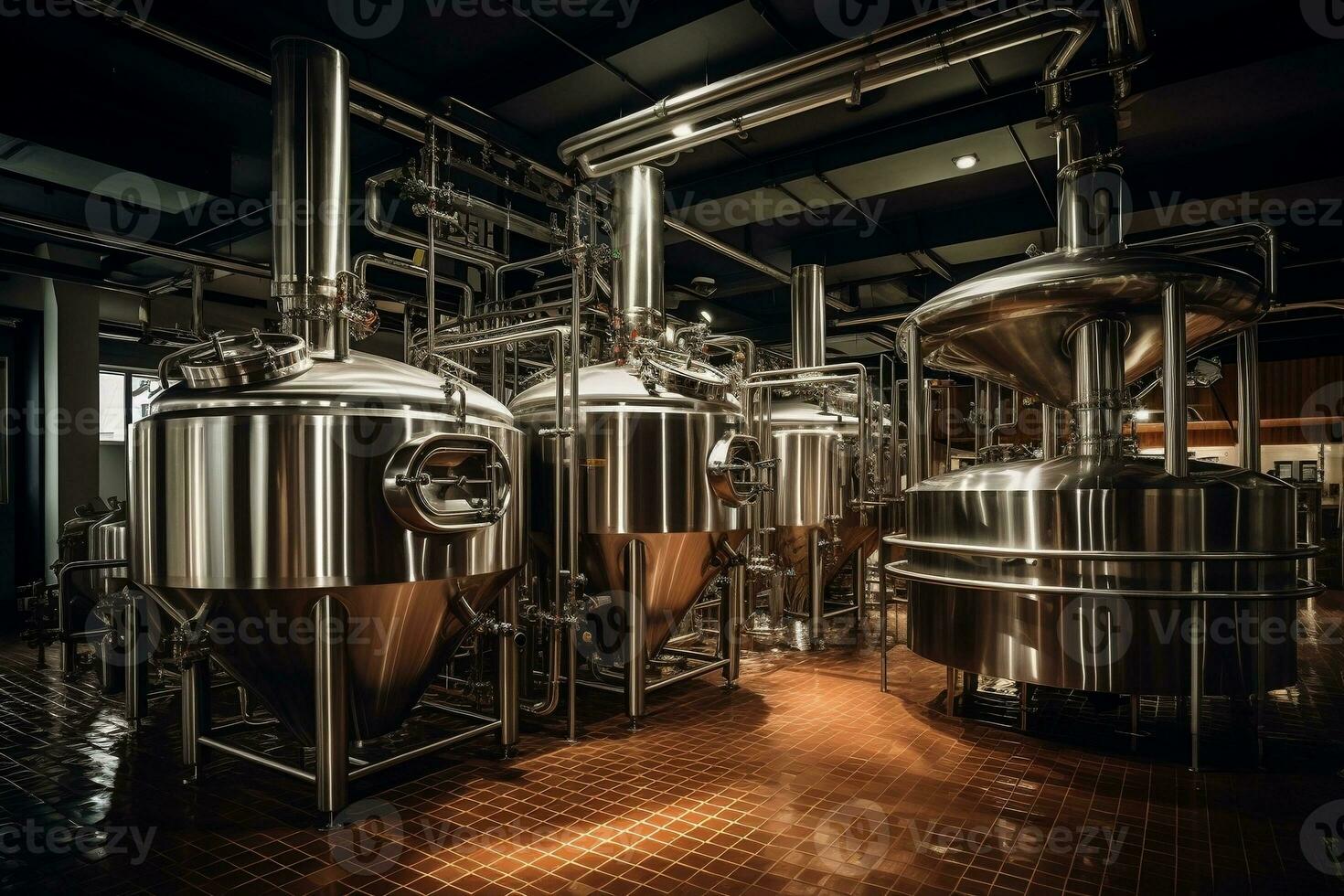 A Technological Journey in the Brewhouse. Generative By Ai photo